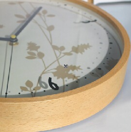 horloge murale en bois - motif arbres-594
