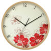 horloge murale en bois - motif coquelicots-0