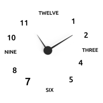 Horloge murale complète avec cadran chiffres et lettres