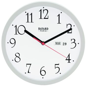 horloge murale avec date blanche-0