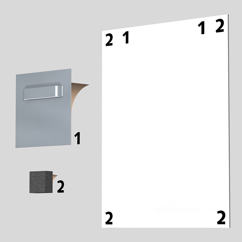 Attache adhésive pour fixation plaque au mur - dibond - forex - 1 kg à 12 kg – Image 3