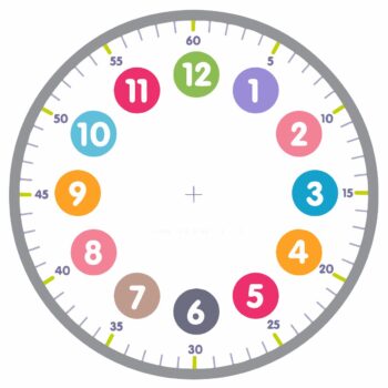 Cadran horloge enfant coloré
