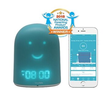 UrbanHello REMI - Réveil Enfant Jour Nuit éducatif et Suivi du Sommeil - Babyphone Audio avec alertes de Bruit 5-en-1 - Veilleuse - Enceinte Bluetooth