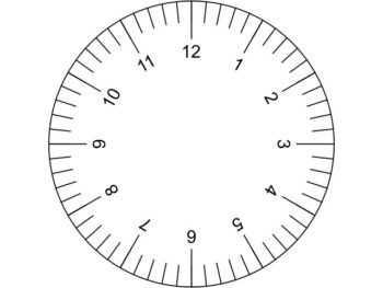 Cadran horloge simple tirets