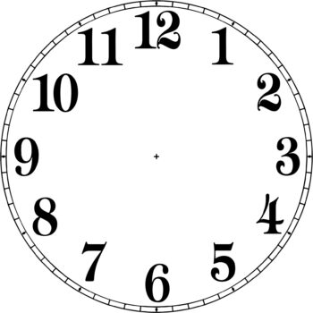 Cadran horloge chiffres arabes - style 1 (PDF, Papier, Aluminium, Forex)