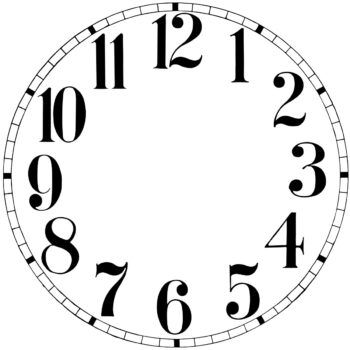 Cadran horloge chiffres arabes - style 2 (PDF, Papier, Aluminium, Forex)