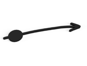 Trotteuse plastique 65 mm  en forme de flèche