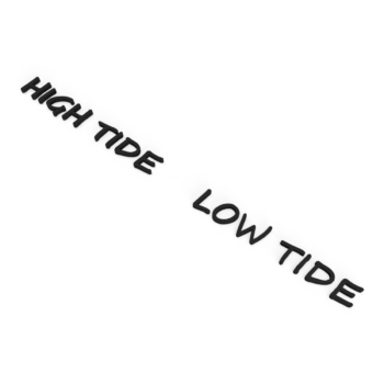 Alternative view of texte 3D "high tide low tide"
