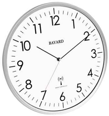 Horloge murale radio-pilotée et silencieuse argenté - Bayard