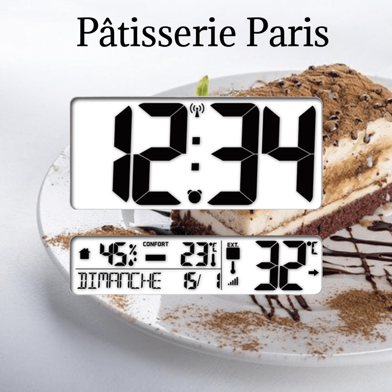 Horloge digitale personnalisable - heure - température, date, hygrométrie – Image 6