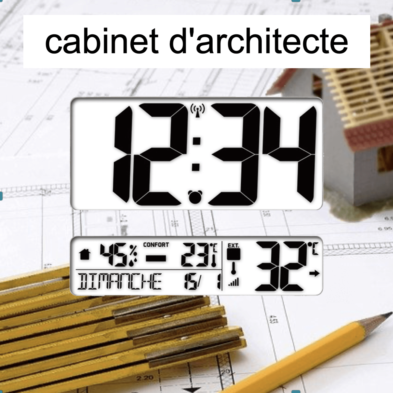 Horloge digitale personnalisable - heure - température, date, hygrométrie – Image 9