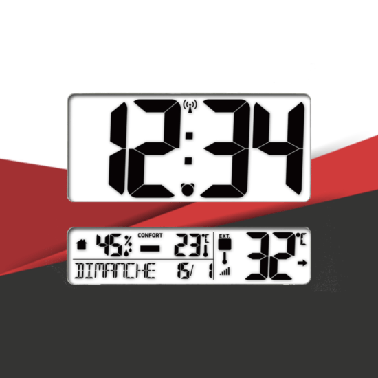 Horloge digitale personnalisable - heure - température, date, hygrométrie 