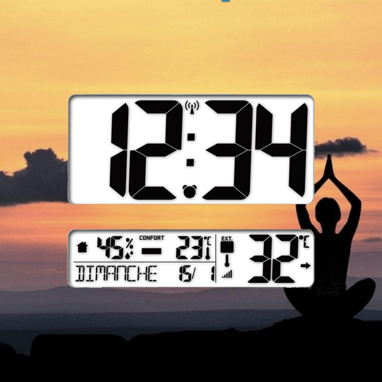 Horloge digitale personnalisable - heure - température, date, hygrométrie – Image 10