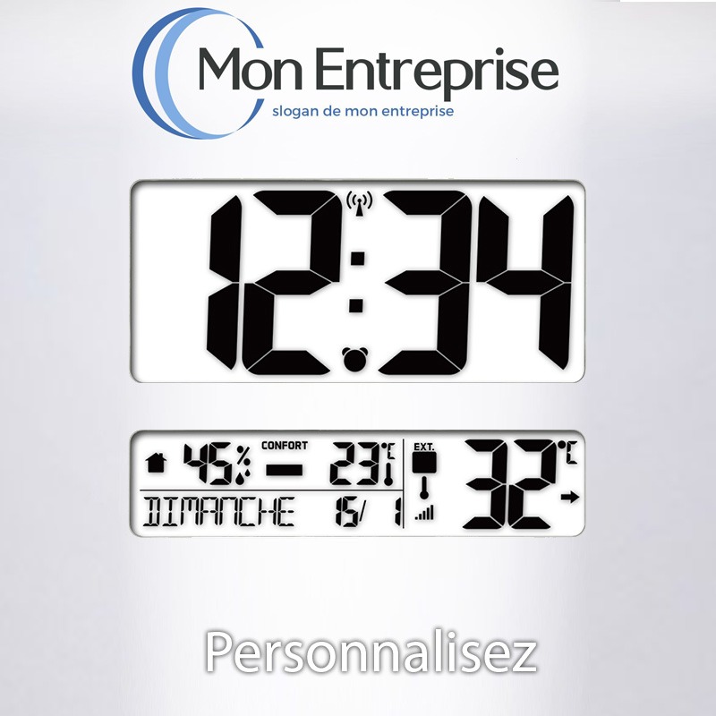 Horloge digitale personnalisable - heure - température, date, hygrométrie
