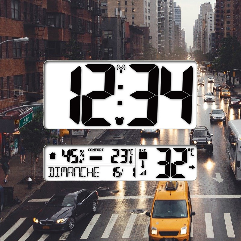 Horloge digitale personnalisable - heure - température, date, hygrométrie – Image 4
