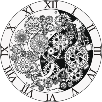 Alternative view of Sticker Horloge Mécanisme d'horloge avec roues dentées