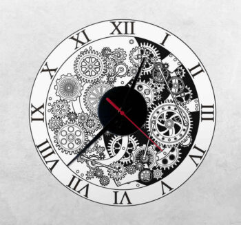 Sticker Horloge Mécanisme d'horloge avec roues dentées