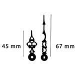 Aiguilles style ancien - 45 - 67 mm fixation euro - PLA