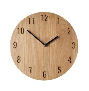 Horloge en bois rond 12H