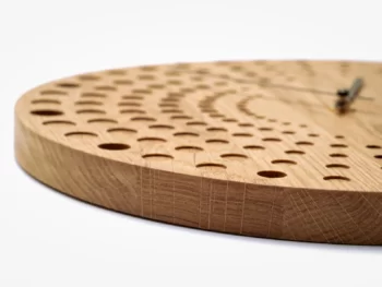 Horloge murale en bois design nuages de points – Image 5