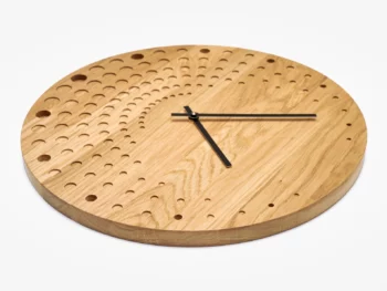 Horloge murale en bois design nuages de points – Image 6