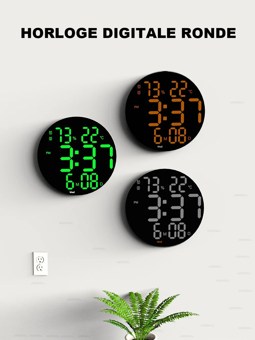 Horloge digitale ronde – Image 2