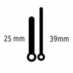 Aiguilles petite horloge 25 - 39 mm droites bout arrondi PLA