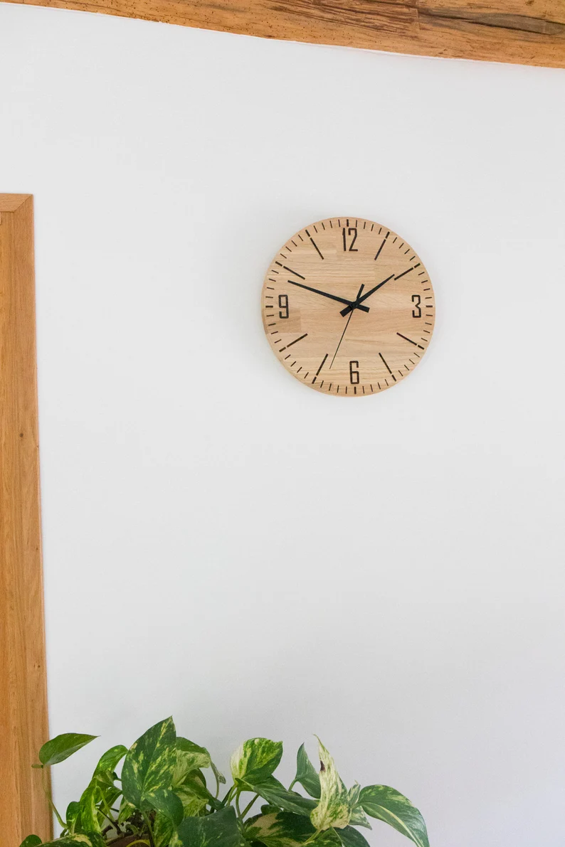 Horloge Murale Silencieuse en Chêne – 100% Bois Massif – Fabriqué en France – Image 6