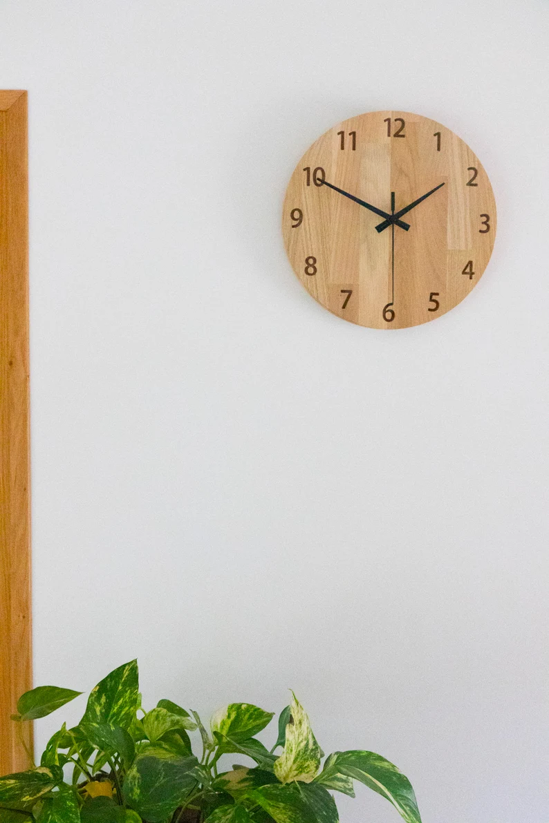 Horloge Murale Ronde en Chêne – Minimaliste & Silencieuse – 28 à 58 cm – Image 5