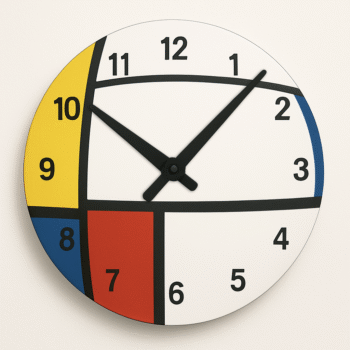 Horloge Murale Design "Mondrian Moderne"