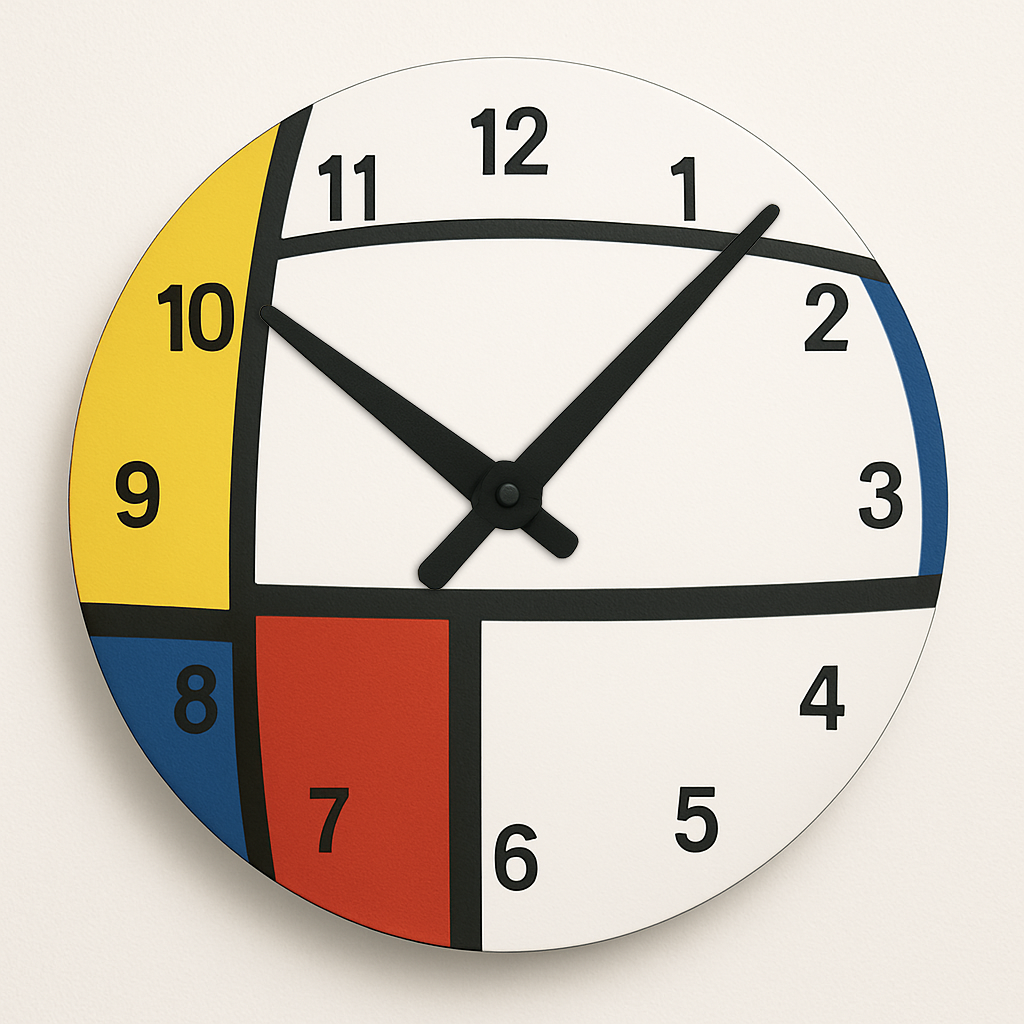 Horloge Murale Design "Mondrian Moderne"