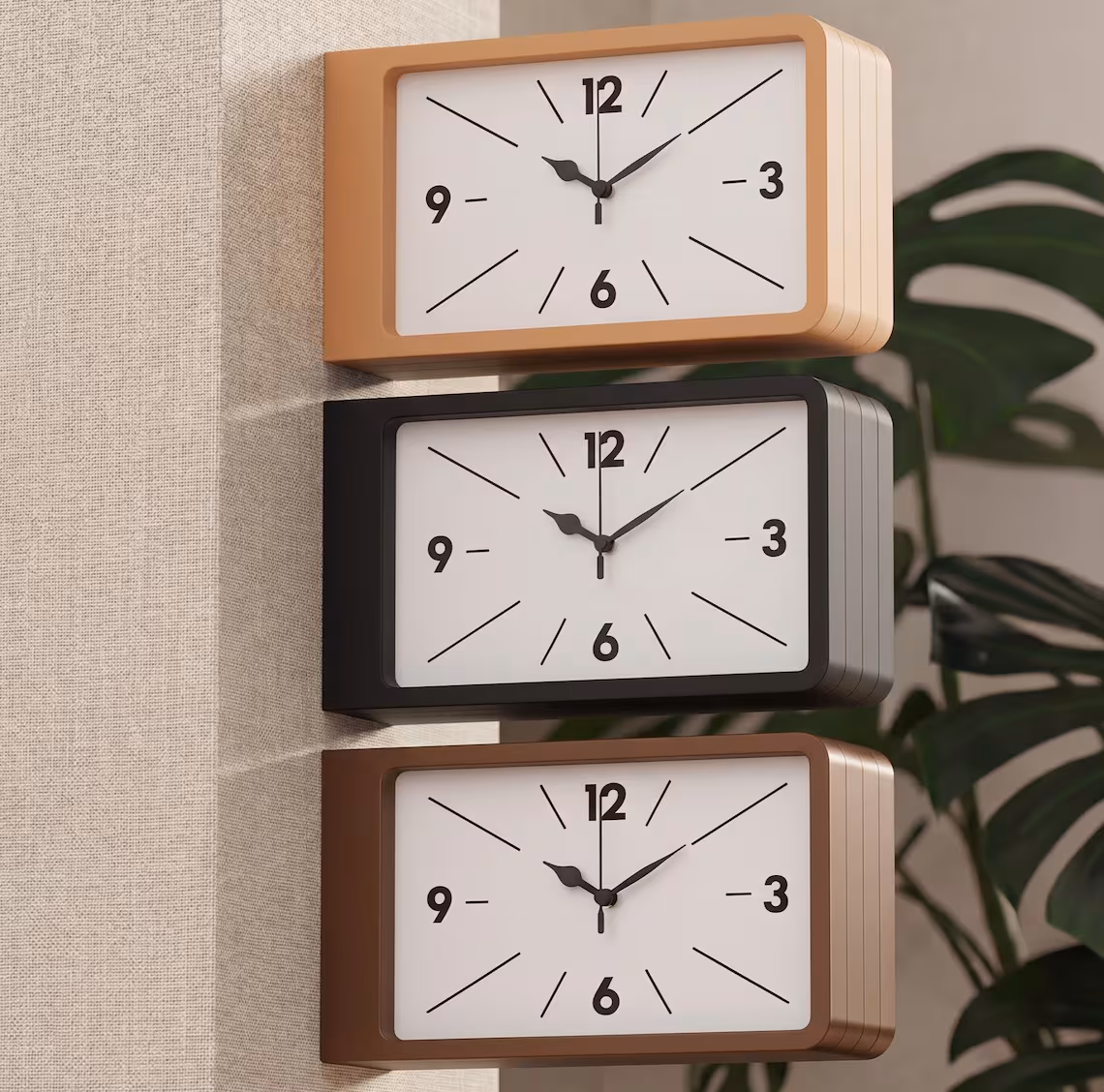 Horloge Murale Double Face Rectangulaire « QUADRA » – Style Dulton / Vintage Industriel – Image 7